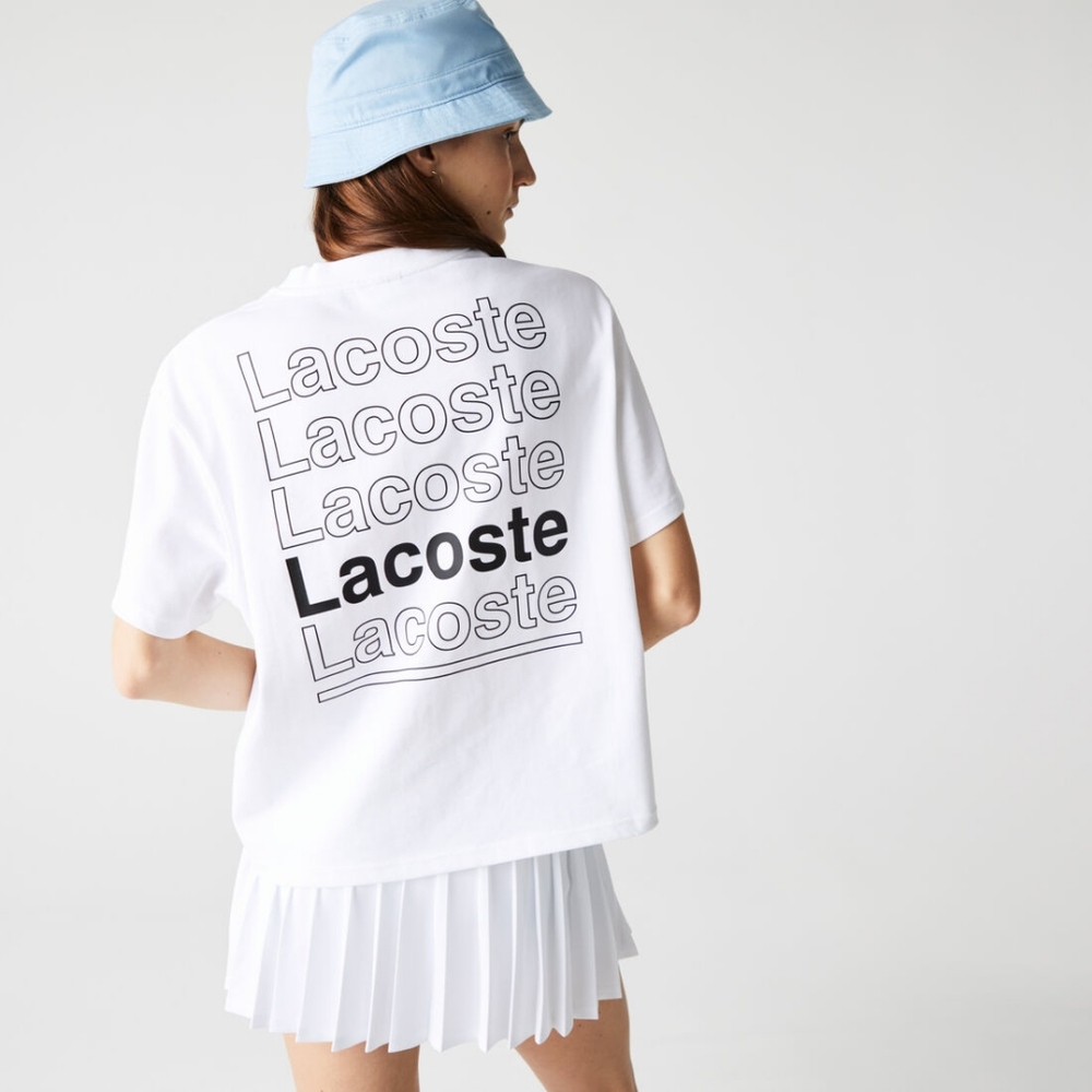 Women's LIVE crew neck loose print cotton tee